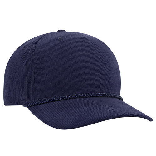 Corduroy Structured 5-Panel with Rope - Navy