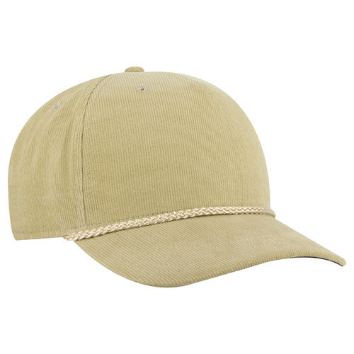 Corduroy Structured 5-Panel with Rope - Khaki