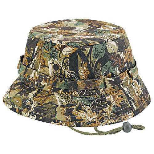 Safari Style Bucket Hat - Light Leaves