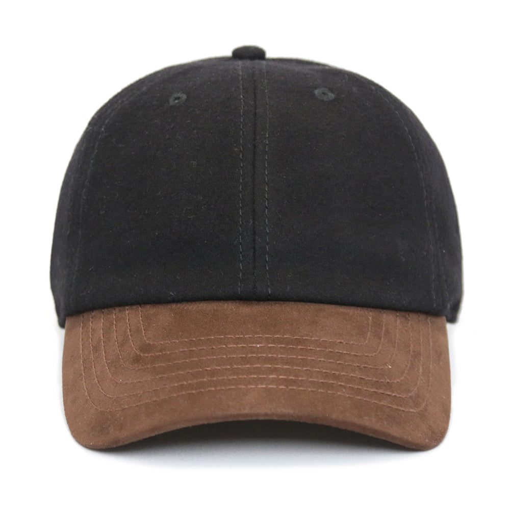 Black Wool/ Suede 6-Panel Dad Hat