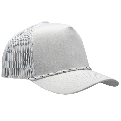 5-Panel MixColors Rope Structured Front Mesh Back - White/ White Speckle Rope
