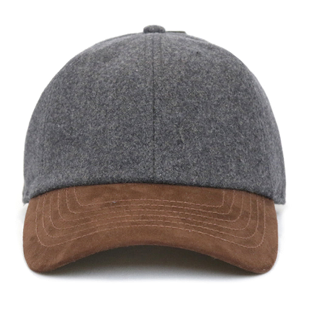 Grey Wool/ Suede 6-Panel Dad Hat
