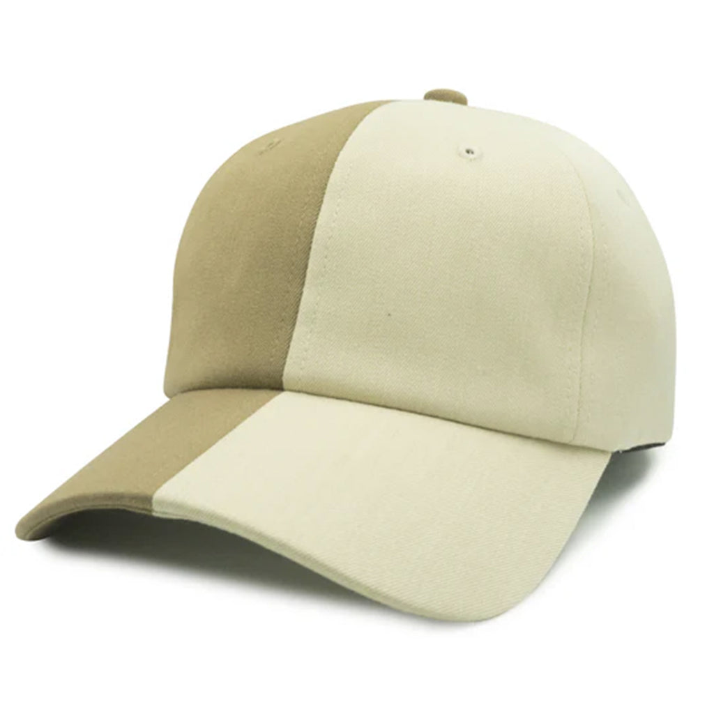 2 Tone Split Dad Cap - Khaki/ Butter