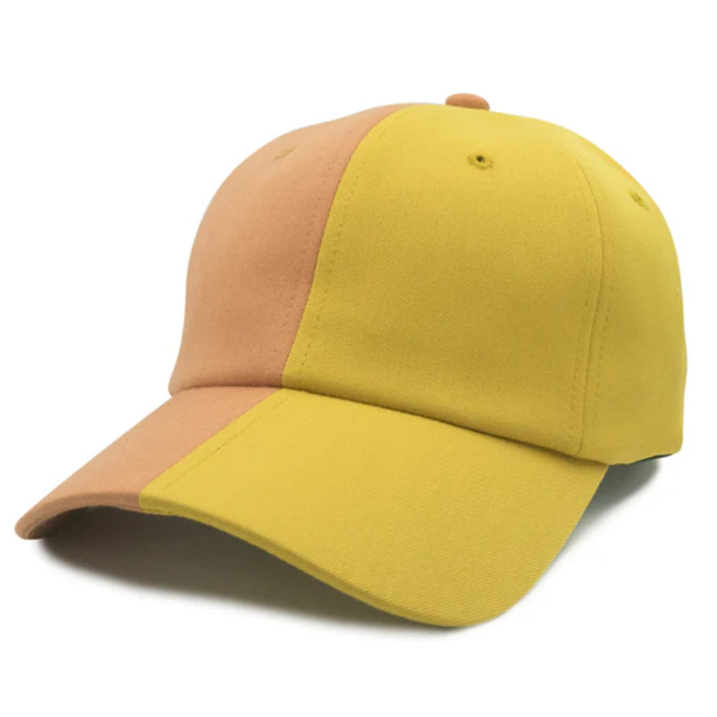 2 Tone Split Dad Cap - Salmon/ Gold