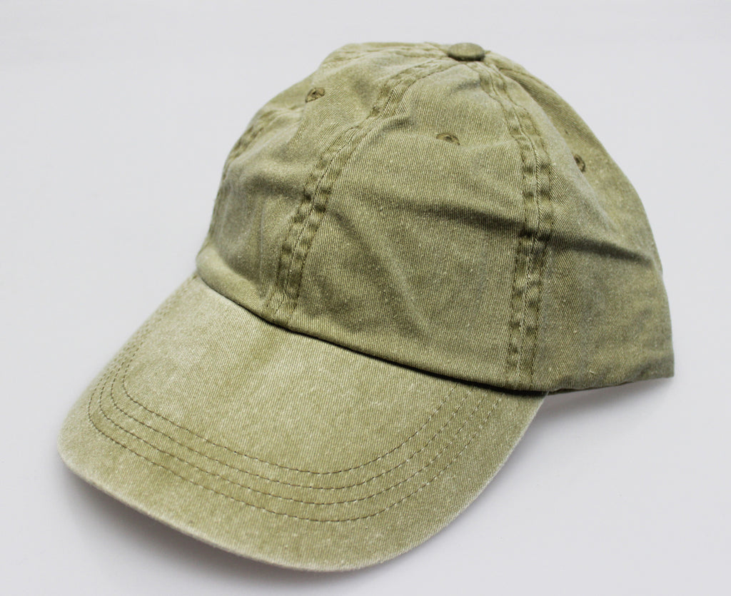 Khaki Pigment Dye Low Profile Dad Cap