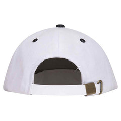 White/ Black Cotton 6 Panel Flatbill