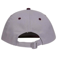 Retro 2 Tone Unstructured Dad Hats Grey/ Maroon