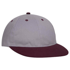 Retro 2 Tone Unstructured Dad Hats Grey/ Maroon