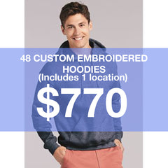 48 Custom Embroidered Hoodies