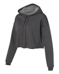 Women's Cropped Fleece Hoodie -  Dark Heather Grey