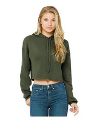 Women's Cropped Fleece Hoodie -  Dark Heather Grey