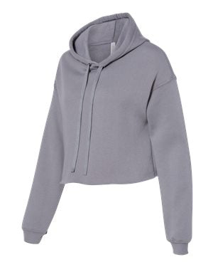 Women's Cropped Fleece Hoodie -  Storm Grey