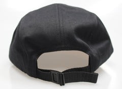 Black Cotton / Brown Suede 5-Panel Camper Hat