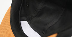 Black Cotton / Brown Suede 5-Panel Camper Hat