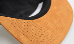Black Cotton / Brown Suede 5-Panel Camper Hat