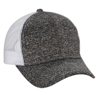 Tri Blend 6-Panel Mesh Dad Hat - Charcoal / White