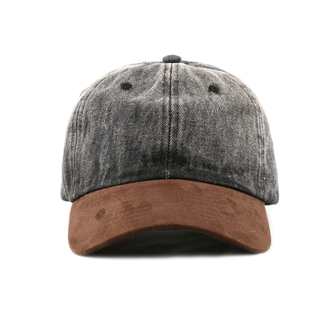 BLACK DENIM / SUEDE 6-PANEL DAD HAT