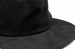Black Corduroy 6-Panel Flatbill Hat