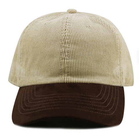 Khaki Corduroy/ Suede 6-Panel Dad Hat