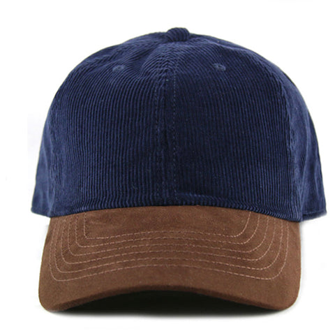 Navy Corduroy/ Suede 6-Panel Dad Hat