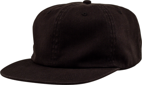 6-Panel Unstructured Flat Square Bill - Black