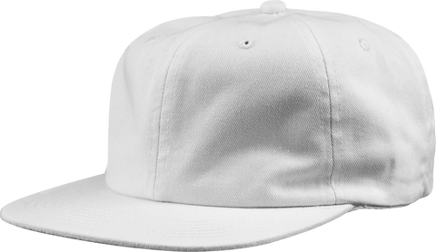 6-Panel Unstructured Flat Square Bill - White
