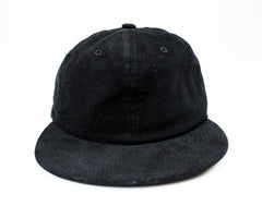 Black Corduroy 6-Panel Flatbill Hat