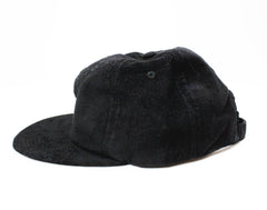 Black Corduroy 6-Panel Flatbill Hat