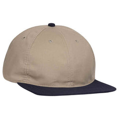 Khaki/ Navy 6 Panel Low Profile Brushed Twill Cap