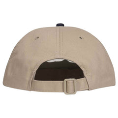 Khaki/ Navy 6 Panel Low Profile Brushed Twill Cap
