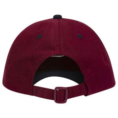 6 Panel Brushed Twill Vintage Maroon/ Navy Cap