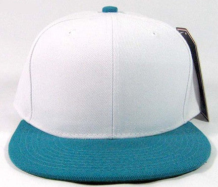 White/ Turquoise Snapback