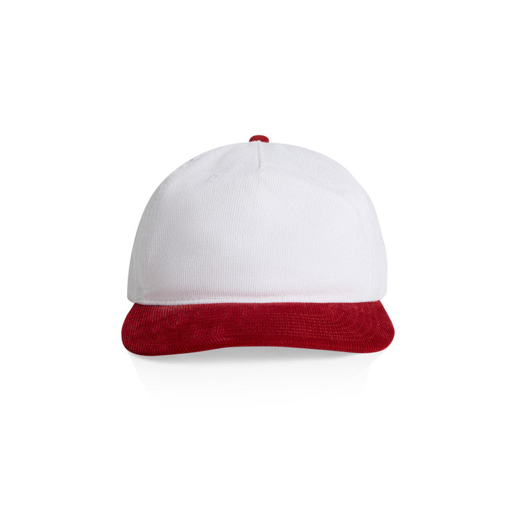 Classic 2 Tone Corduroy Snapback White/ Red