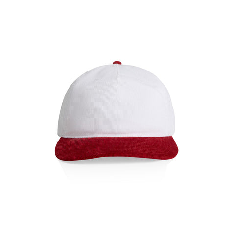 Classic 2 Tone Corduroy Snapback White/ Red
