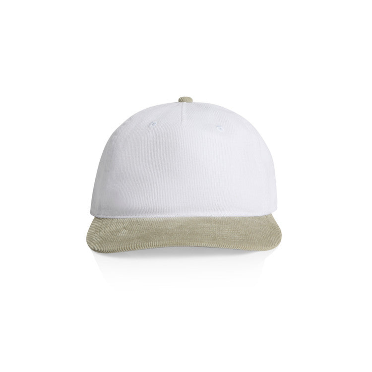 Classic 2 Tone Corduroy Snapback White/ Sand