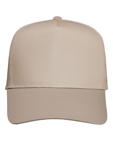 K Frame 5 Panel Twill Snapback - Khaki