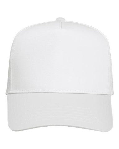 K Frame 5 Panel Twill Snapback - White