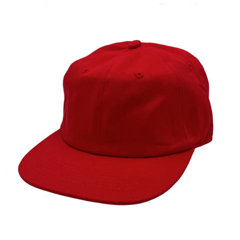 6-Panel Flat Bill With Snapback Closure - Red