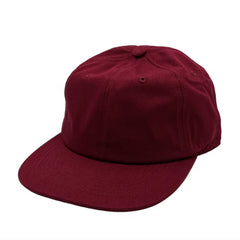 6-Panel Flat Bill With Snapback Closure - Maroon