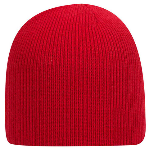 8 1/2" Classic Acrylic Knit Beanie - Red