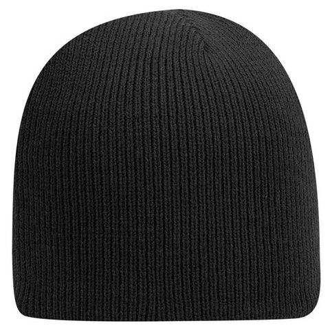 8 1/2" Classic Acrylic Knit Beanie - Black