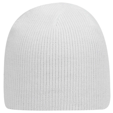 8 1/2" Classic Acrylic Knit Beanie - White