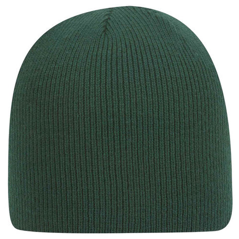 8 1/2" Classic Acrylic Knit Beanie - Dark Green