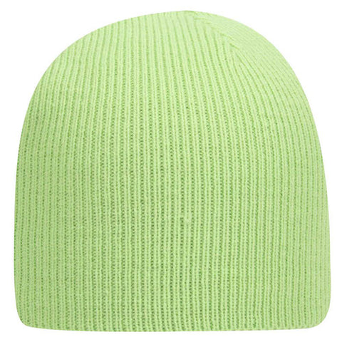 8 1/2" Classic Acrylic Knit Beanie - Lime
