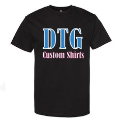 Custom DTG Printed American Apparel 1301 Shirt - Black