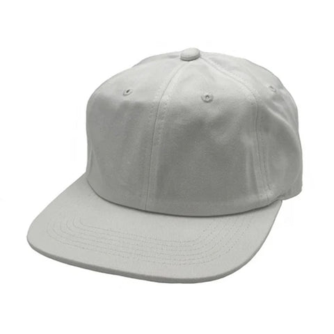 6-Panel Flat Bill With Snapback Closure - White