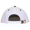 White/ Black Cotton 6 Panel Flatbill