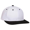 White/ Black Cotton 6 Panel Flatbill