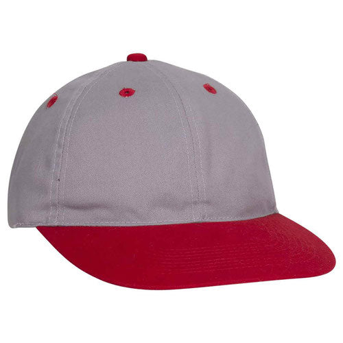 Retro 2 Tone Unstructured Dad Hats Grey/ Red