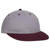 Retro 2 Tone Unstructured Dad Hats Grey/ Maroon
